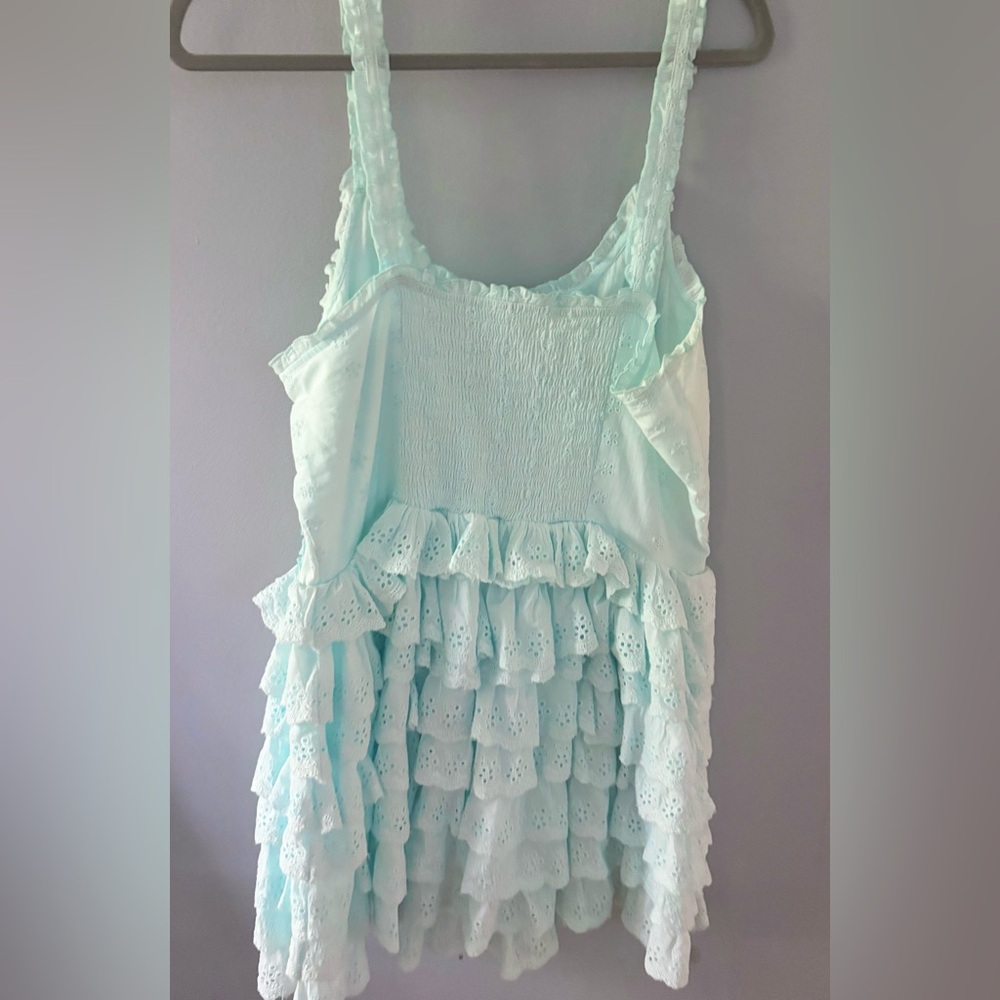 ALTARD STATE Mint Green Tiered Ruffle mini Dress - Picture 2 of 4